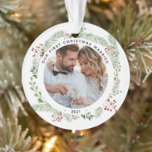 冬の緑第1クリスマス結婚したオーナメント