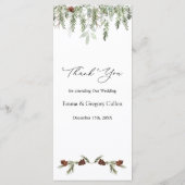 冬の緑結婚のクリスマスメニュー メニュー (裏面)