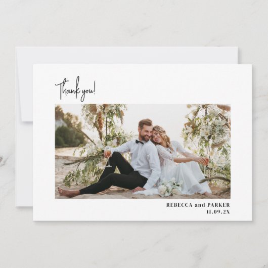 冬の緑結婚のQrスキャンありがとう サンキューカード (正面)