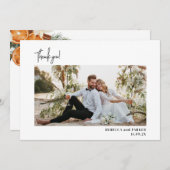 冬の緑結婚のQrスキャンありがとう サンキューカード (正面/裏面)