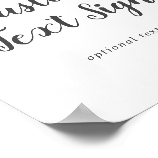 冬の緑結婚園のカスタム文字標識 ポスター (角)