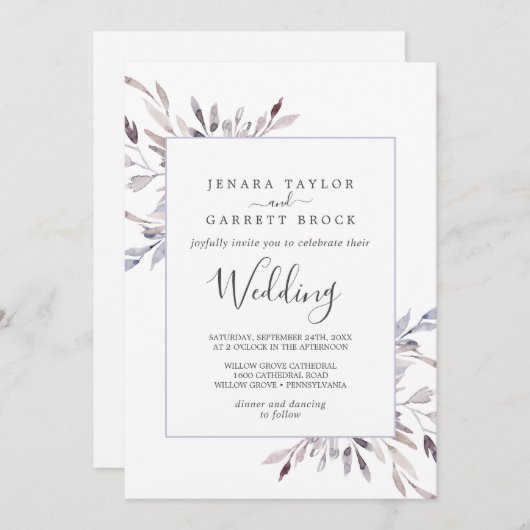 冬の緑結婚園 招待状 (正面/裏面)