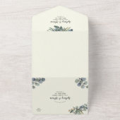 冬の緑 |アイボリーユーカリ結婚プス オールインワン招待状 (外側)