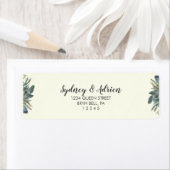 冬の緑 |アイボリー結婚の差出人住所 ラベル (インサイチュ)