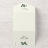 冬の緑 |アイボリー結婚ズ オールインワン招待状 (外側)