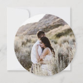 冬の緑 エレガントな セーブ・ザ・デート フォト 招待状 (裏面)