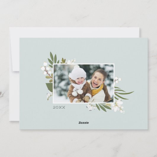 冬の緑 |ホリデーフォトカード シーズンカード (裏面)