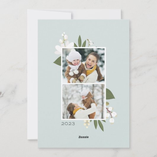 冬の緑 |ホリデーフォトカード シーズンカード (裏面)