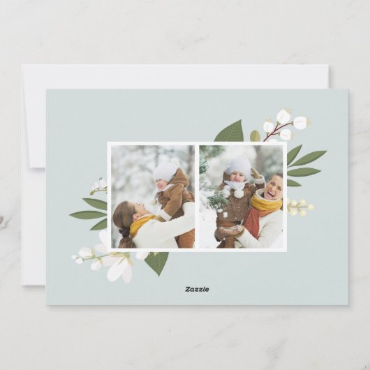 冬の緑 |ホリデーフォトカード シーズンカード (裏面)