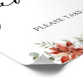 冬の緑 ポインセチア お土産サイン ポスター (角)