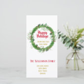 冬の緑 新しい家 ハッピーホリデー シーズンカード (スタンド正面)