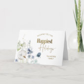 冬の緑、最も幸せな休暇、折りエレガント畳み シーズンカード (正面)