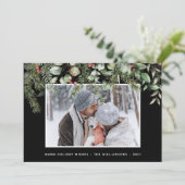 冬の緑 | 松と実の写真 ホリデーカード (スタンド正面)