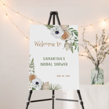 冬の緑 花の綿製 パイン ブライダルシャワー