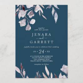 冬の緑 |青カジュアル結婚の 招待状