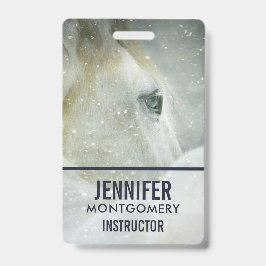 冬の美しい白馬の写真 バッジ