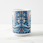 冬の美しい白黒フクロウ コーヒーマグカップ (中央)