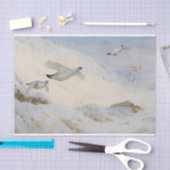 冬の羽毛、雪の飛んでいる向こう側のパルミガン 薄葉紙 (クラフト)