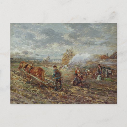 冬の耕作 ポストカード (正面)