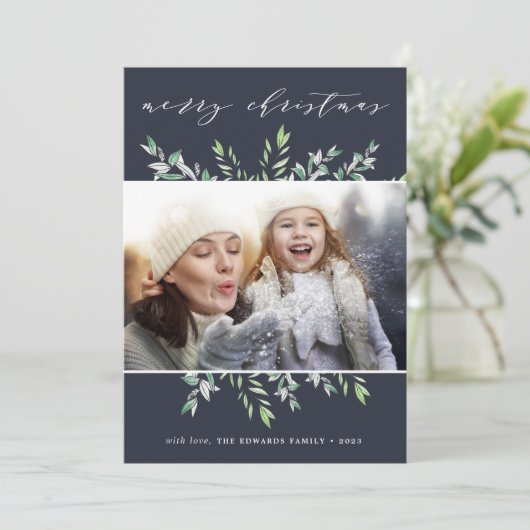 冬の聖人|メリークリスマスホリデーフォトカード シーズンカード (スタンド正面)