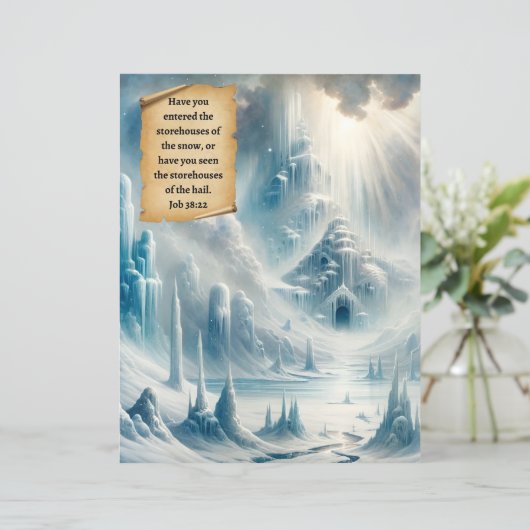 冬の聖句紙クラフトカードストック (スタンド正面)