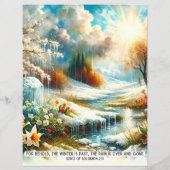 冬の聖句紙クラフトカードストック (裏面)