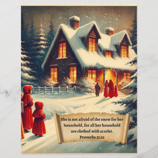 冬の聖句紙クラフトカードストック (裏面)