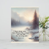 冬の聖書の詩句ペーパークラフトカードストック (スタンド正面)