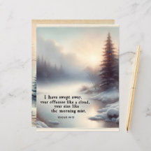 冬の聖書の詩句ペーパークラフトカードストック