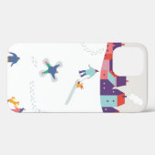冬の背景に人々のキャラクター。冬 Case-Mate iPhoneケース (裏面 (横))