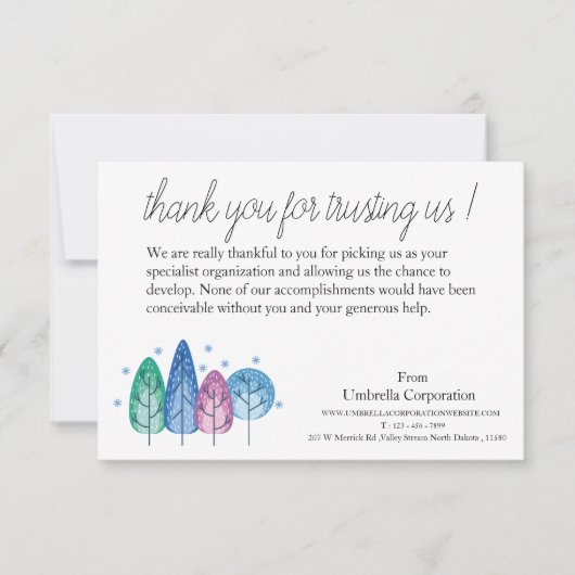 冬の背景事業 サンキューカード (正面)