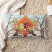 冬の腰枕で愛鳥 ランバークッション (ブランケット)