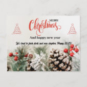 冬の自然のクリスマスと新年の挨拶 ポストカード (正面)