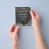 冬の自然を感じる 予算に優しい チョークボードのウェディング招待状 チラシ (手)