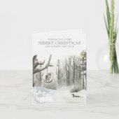 冬の自然スノーウッドランドクリスマス シーズンカード (正面)