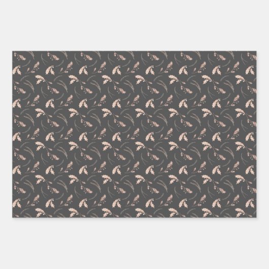 冬の自然モダン北欧クリスマス ラッピングペーパーシート (正面3)