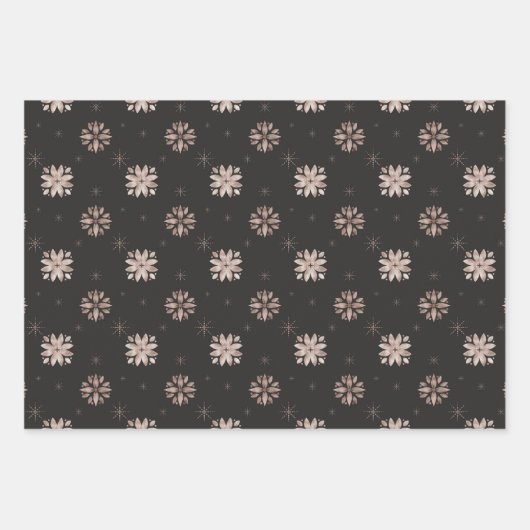 冬の自然モダン北欧クリスマス ラッピングペーパーシート (正面)