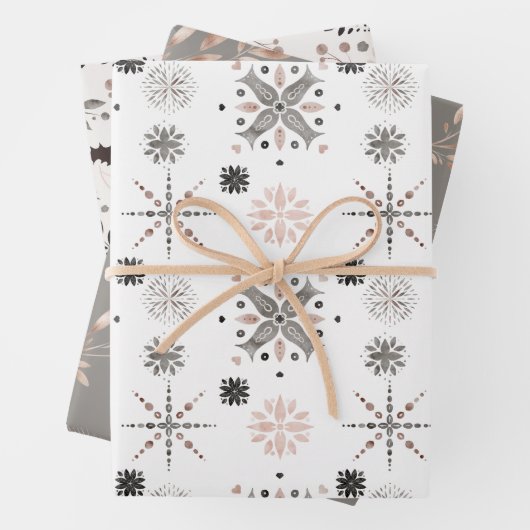 冬の自然モダン北欧クリスマス ラッピングペーパーシート (インサイチュ)