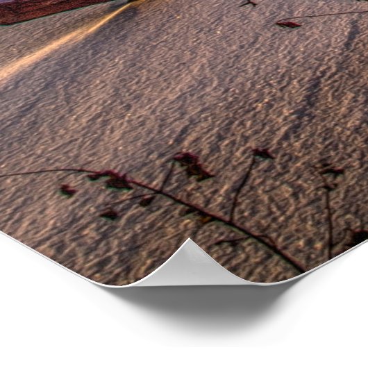 冬の自然凍ってい、池、美しい写真 ポスター (角)