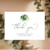 冬の自然緑の森の赤ちゃんシャワー サンキューカード