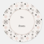 冬の自然野生動物の北欧クリスマス ラウンドシール (正面)