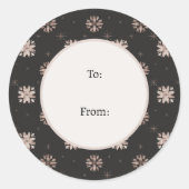 冬の自然野生動物の北欧クリスマス ラウンドシール (正面)