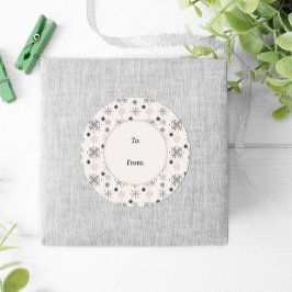 冬の自然野生動物の北欧クリスマス ラウンドシール