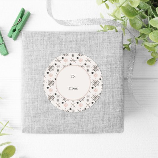 冬の自然野生動物の北欧クリスマス ラウンドシール