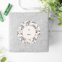 冬の自然野生動物の北欧クリスマス ラウンドシール