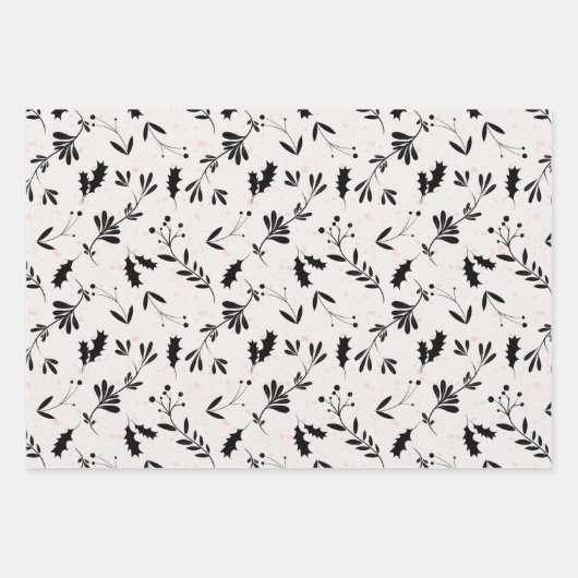 冬の自然野生動物の北欧クリスマス ラッピングペーパーシート (正面3)