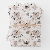 冬の自然野生動物の北欧クリスマス ラッピングペーパーシート (インサイチュ)