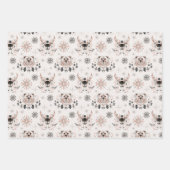 冬の自然野生動物の北欧クリスマス ラッピングペーパーシート (正面)