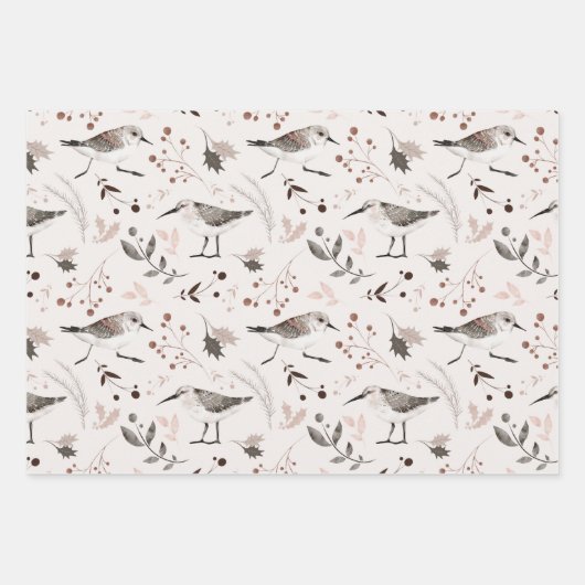 冬の自然野生動物クリスマス ラッピングペーパーシート (正面3)