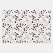 冬の自然野生動物クリスマス ラッピングペーパーシート (正面)